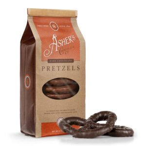 Asher's Dark Chocolate Covered Pretzels Bag 6.5oz 6ct